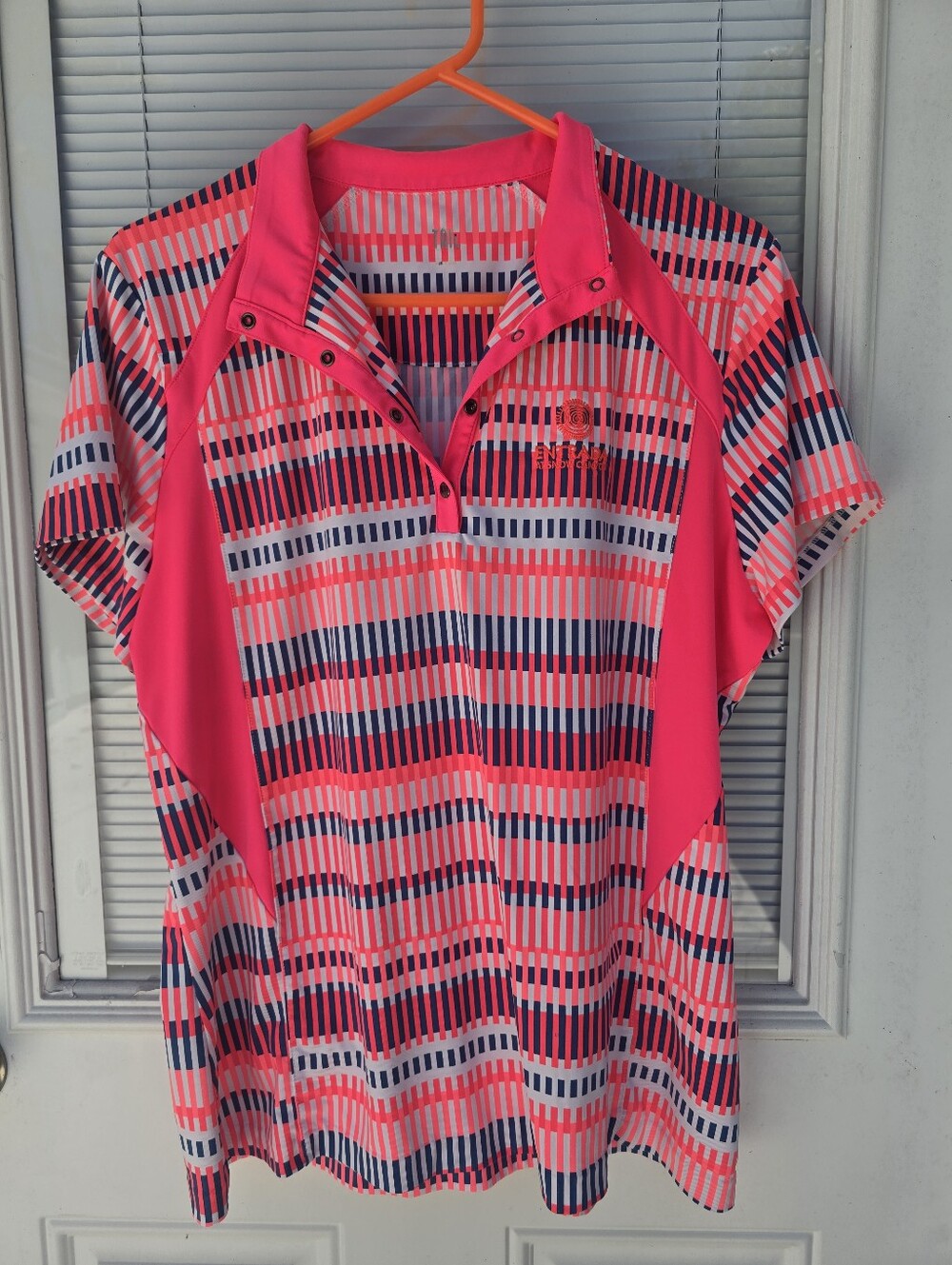 Tail Bright Pink Striped Athletic Polo XL